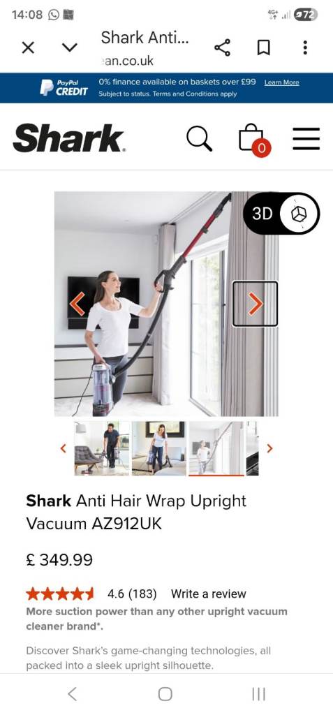 Shark anti hair wrap upright vacuum cleaner 