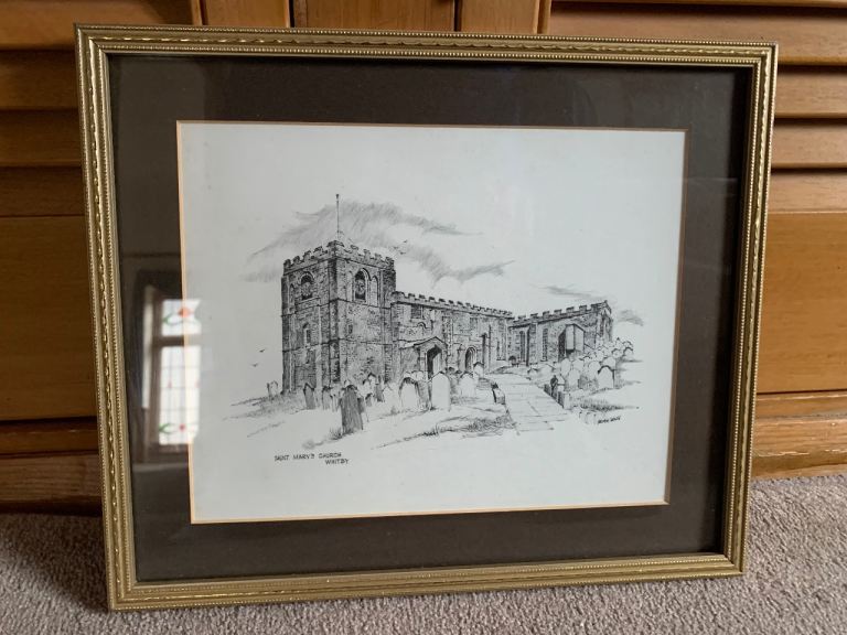 Brian Lewis print - Saint Mary’s Church Whitby. 32x27 Frame