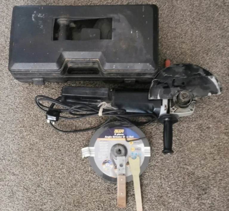 Angle grinder in box