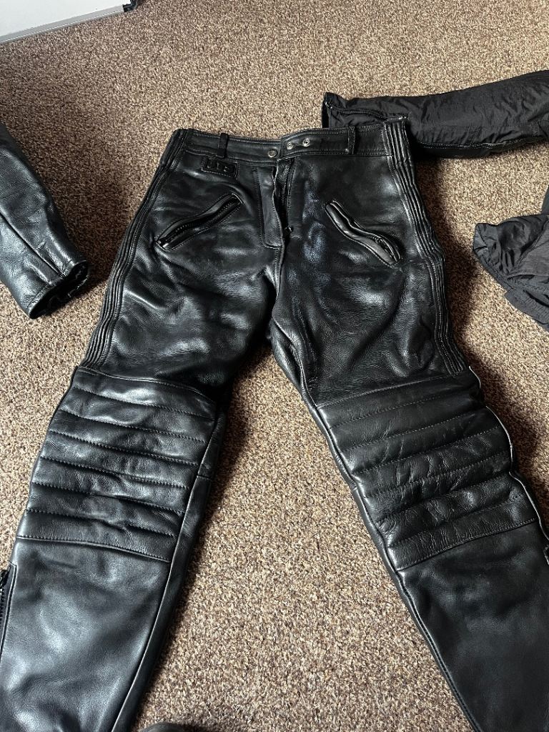 Ladies leather jacket trousers