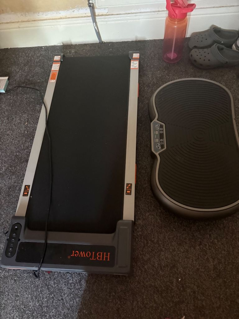 HBTower Compact Treadmill & Vibration Plate – Good Condition