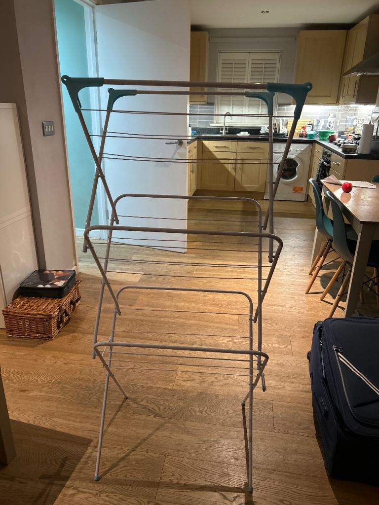 Clothes Drying Rack - White and Blue, Good Condition | in Fulham ...