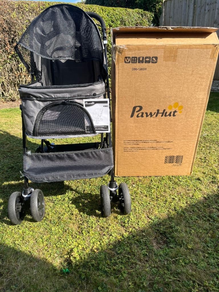 Paw Hut Grey Dog Pushchair/Pram