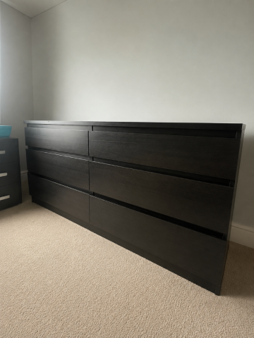 IKEA KULLEN Chest of 6 Drawers  Black-Brown, Good Condition, 40.00 for  Sale