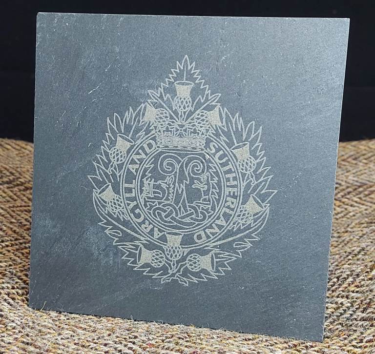 High Quality Laser Engraved Slate Coasters Set of 4