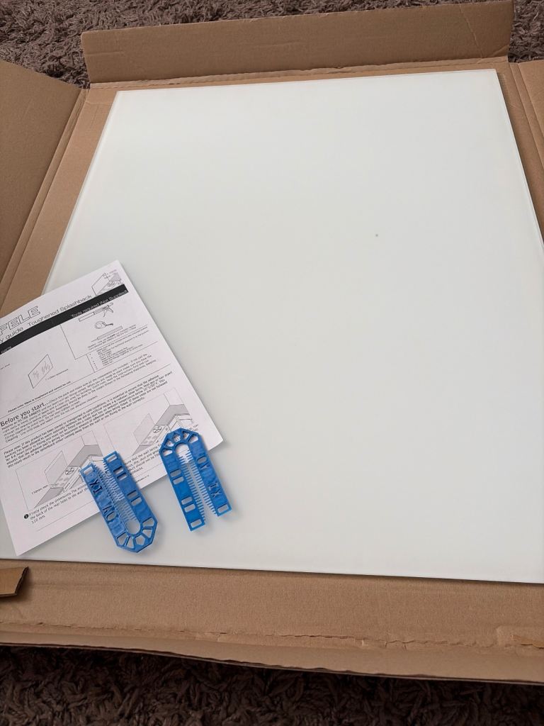 Hafele opaque chalk splashback 