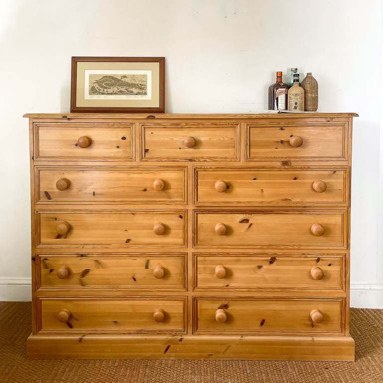 5ft Extra Large Merchants Double Chest of Drawers Dresser solid reclaimed pine