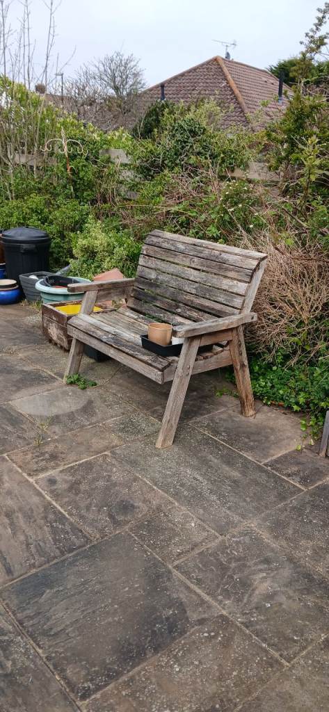 Wooden bench for garddn