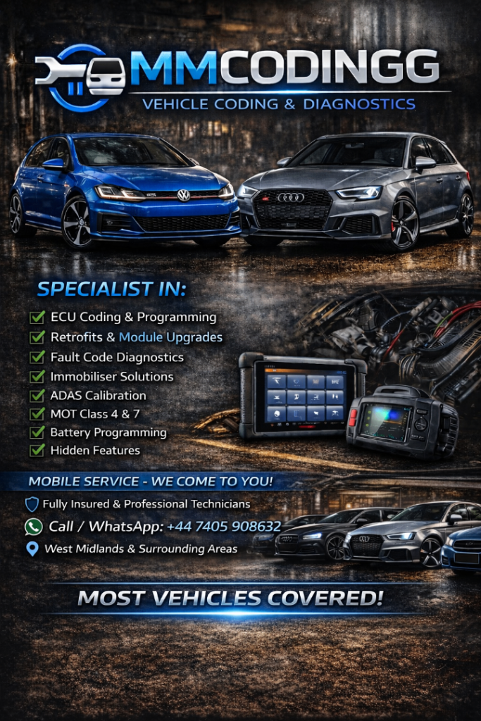 VW, AUDI, SKODA, SEAT, ALL VEHICLE - Vehicle Diagnostics & Coding VCDS, Programming, Hidden Features