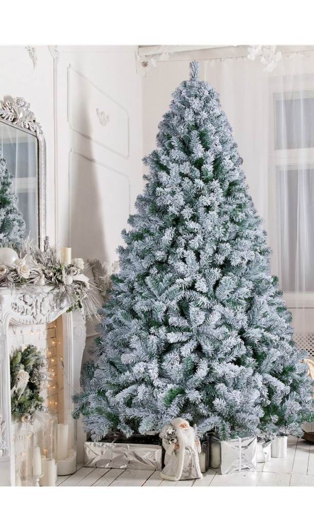 7.5ft Snow Flocked Christmas Tree Width 140cm NEW 