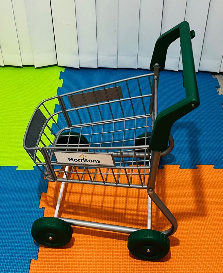 Morrisons Kids Toy Shopping Trolley - Green, Good Condition