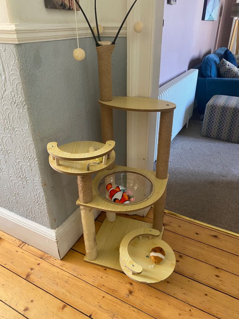 Cat tree with some toys