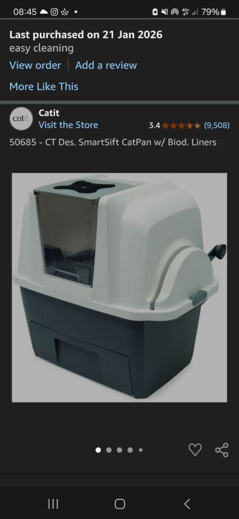 Smartsift self cleaning litter tray