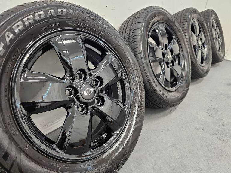 15" 5x112 REFURBISHED Black Mini alloy wheels tyres F54 F55 F56 F57 F60 Heli Spoke