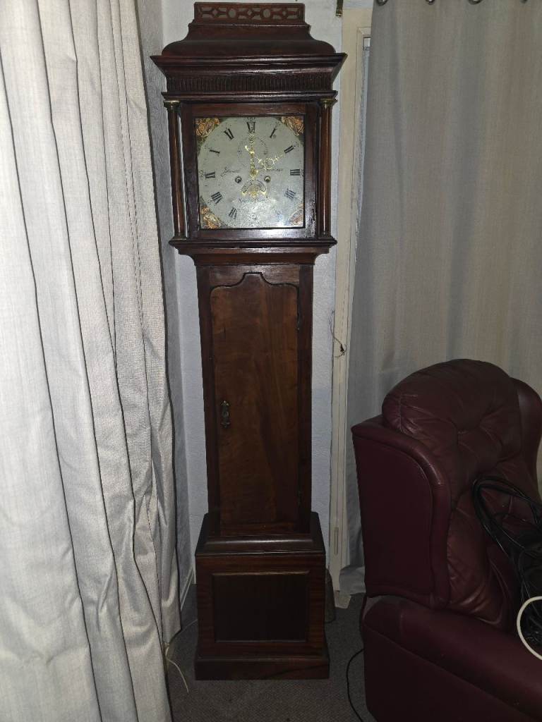 2 clocks grandfather and mantle out a house clearance 