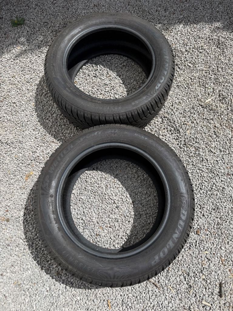 Pair of Dunlop Wintersport all season tyres 225 55 17 BMW etc