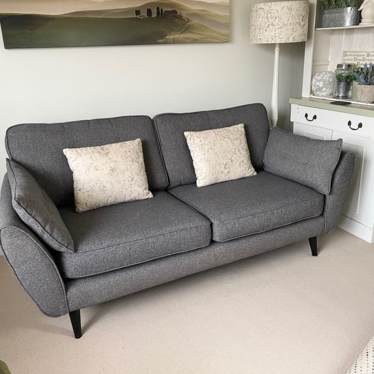 DFS Grey 3 Seater Zinc Sofa. Excellent condition. Could deliver.