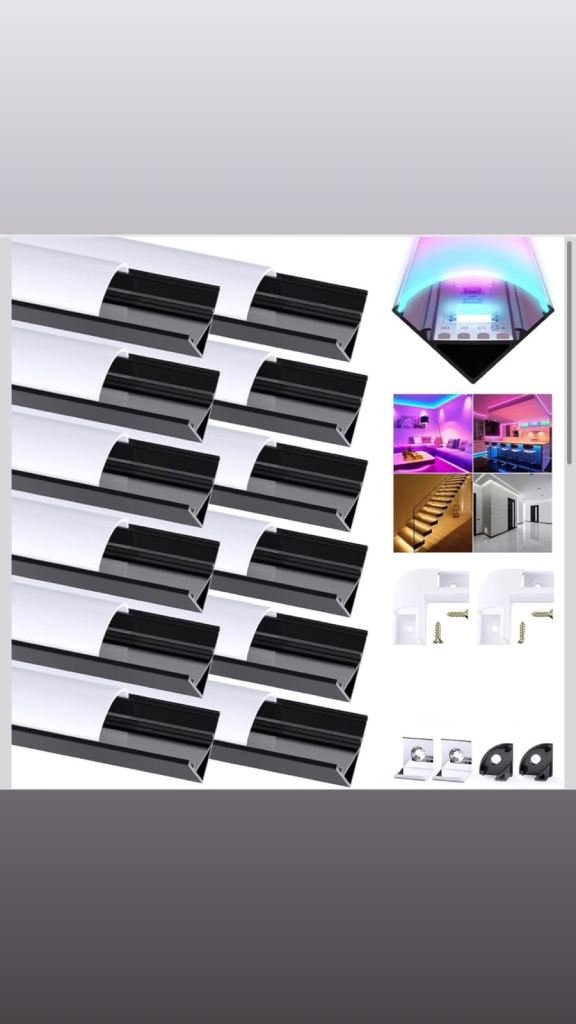 New LED Light Strip Channels - Black, 12mm Compatible