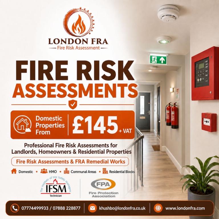Fire Risk Assessment London | Domestic £145 | Commercial £249