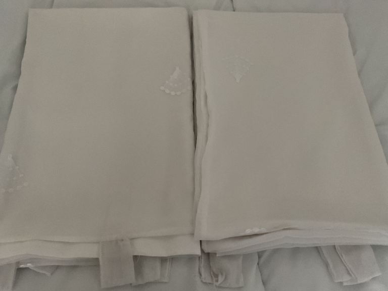 White voile curtains