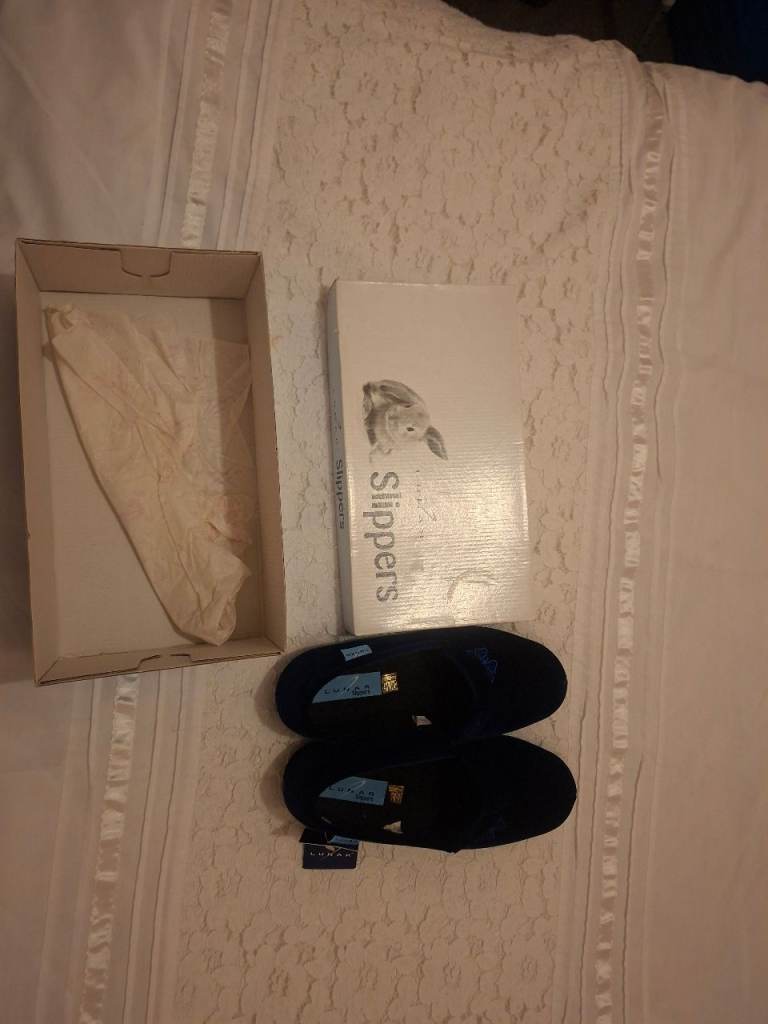Lunar Velvet Slippers – Brand New, Blue