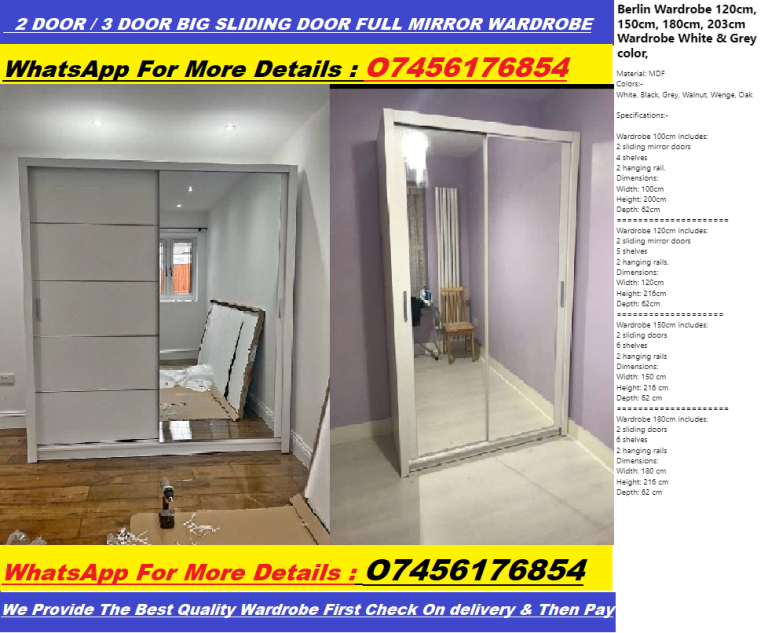 Berlin Mirror Wardrobe with 2 & 3 Doors - Inbox Us Now
