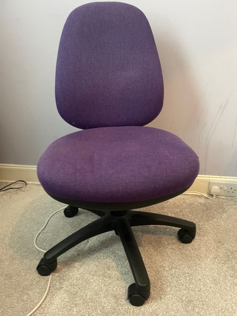 Purple Fabric Swivel Chair