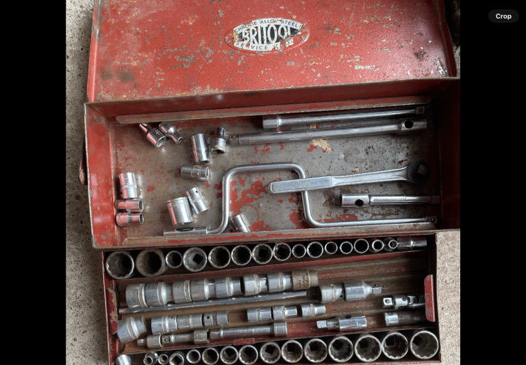 BRITOOL Vintage Socket Set & Assorted Spanners in Original Metal Box