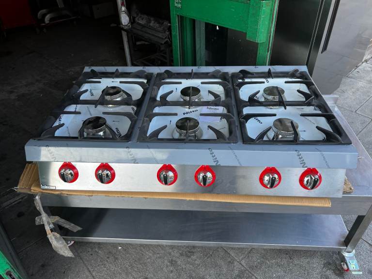 NEW COUNTER TOP 6 BURNER COOKER CATERING COMMERCIAL KITCHEN CAFE KEBAB CHICKEN SHOP