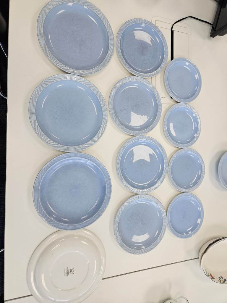 poole England Blue Dinner Plates and Bowls - Good Condition