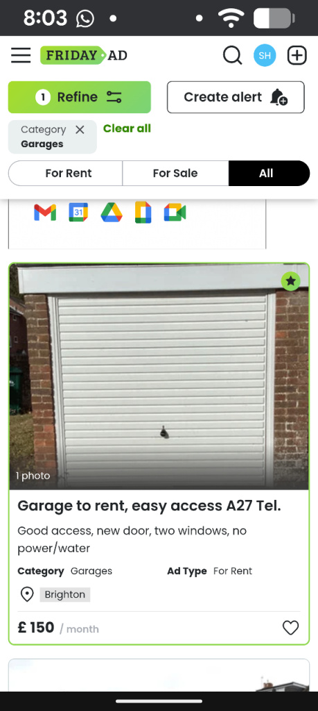 Garage to Rent 