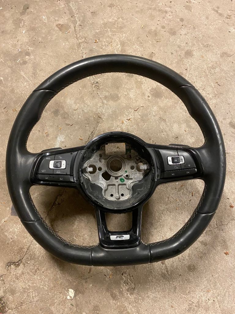  2019 VW GOLF R MK7.5 MK7 LEATHER STEERING WHEEL DSG 