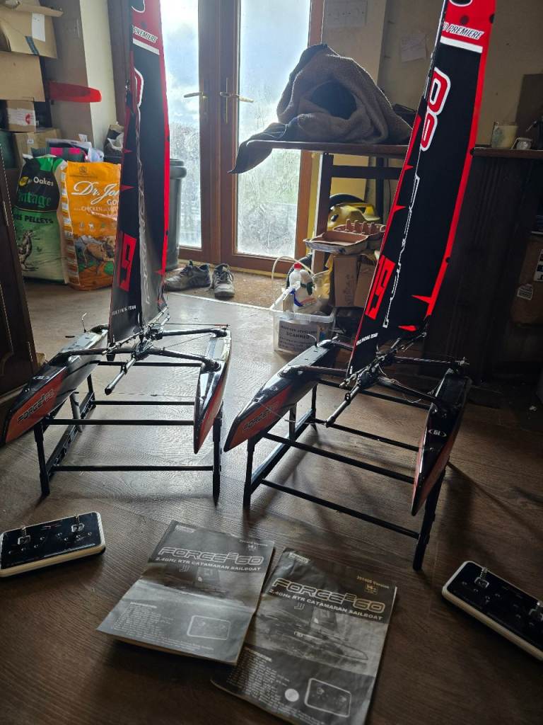 Joysway Hobby RC World, Force 2 60, 2.4GHz RTR Catamaran Sailboat X2 With controllers.