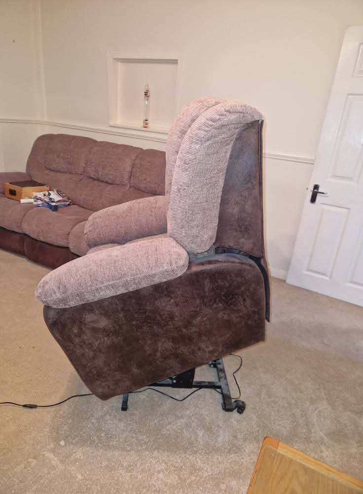 3 seater sofa and rise and recline armchair 