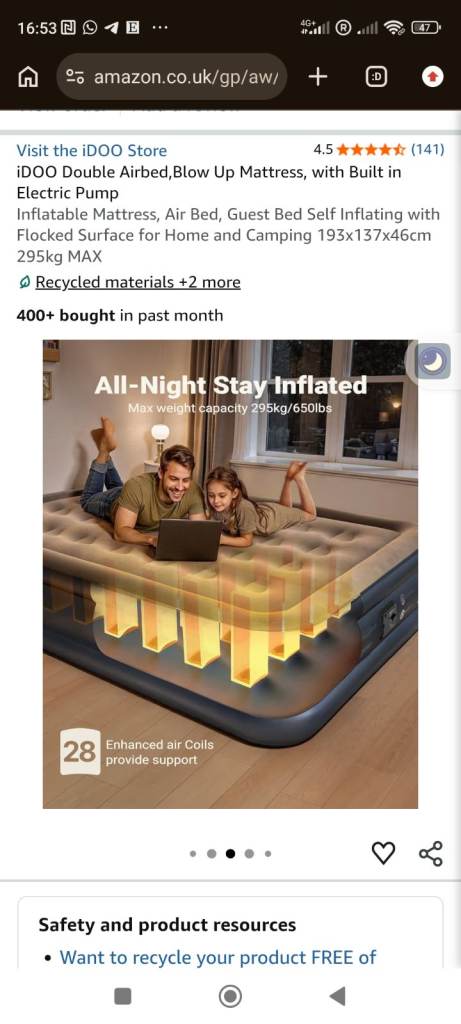New Double Luxury Inflatable mattress 