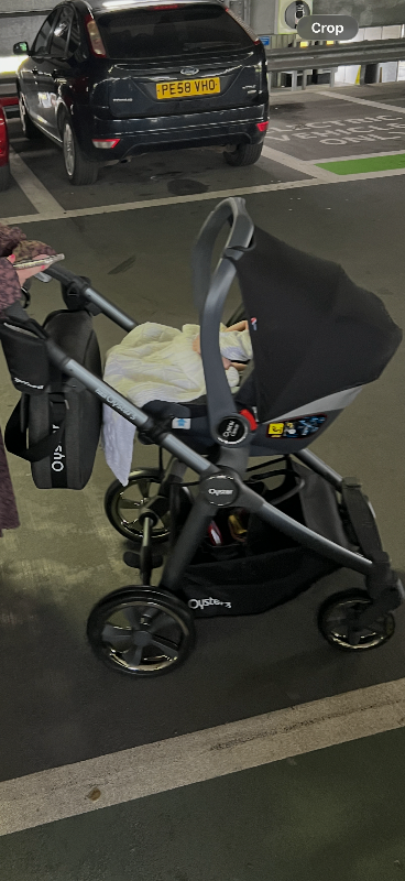 Oyster 3 Pushchair with Car Seat and Bag - Black, Good Condition