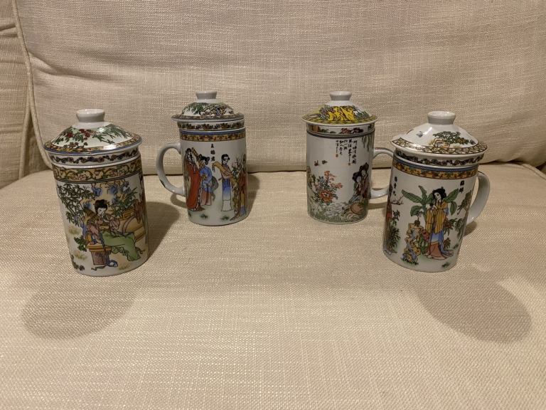 asian tea set - 4 Cups - 12 Pieces All Together