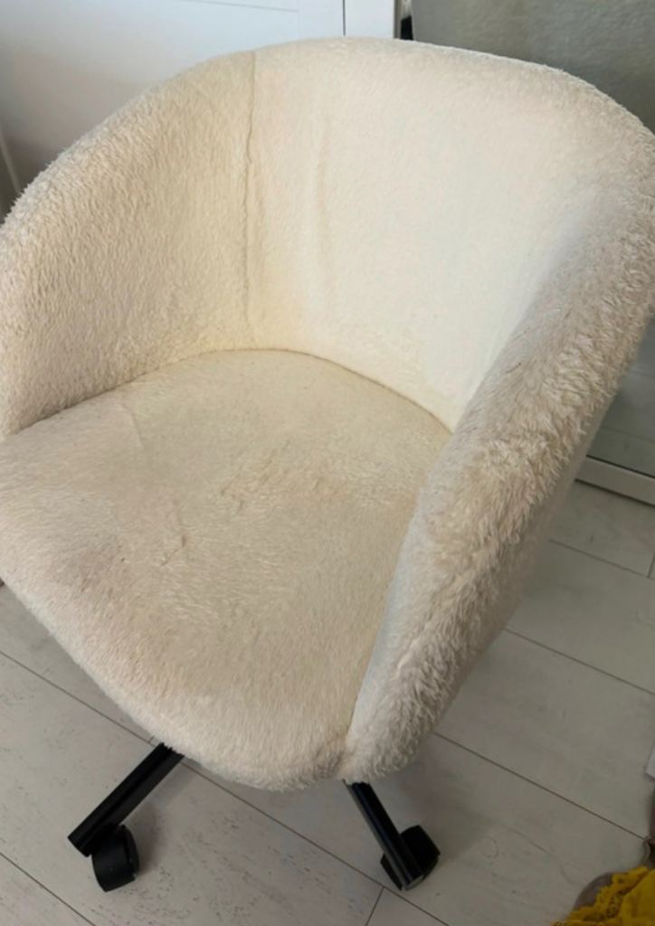 Habitat Sonny Fabric Office Chair – Cream/White – Good condition 