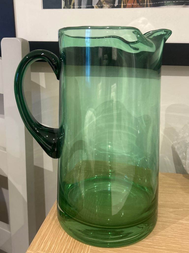 Lovely Green Glass Jug - Almost New Condition