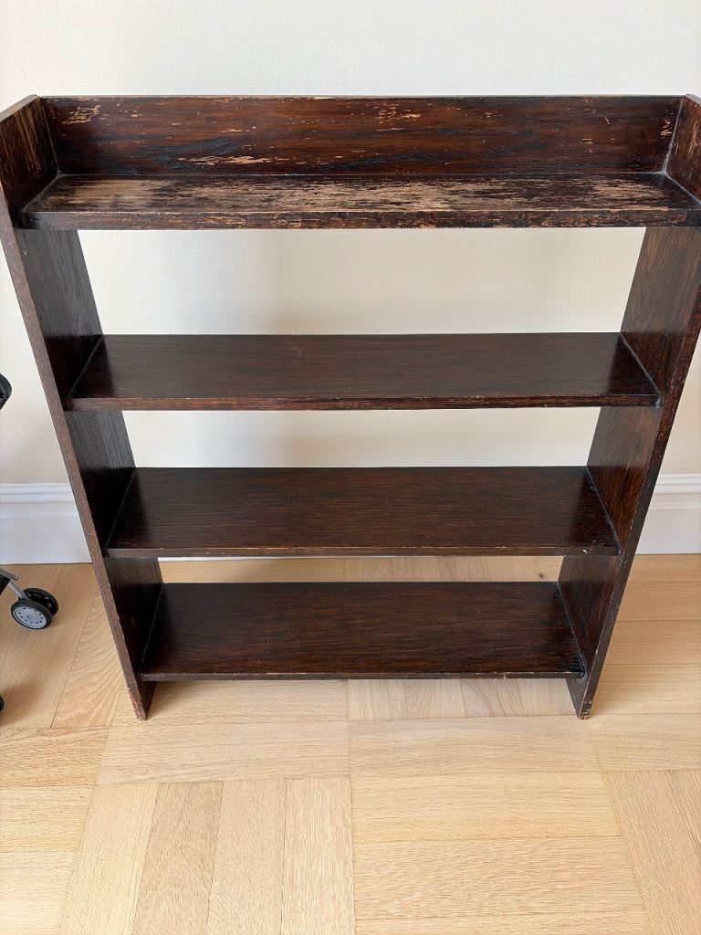 Small Wooden Bookcase/Shelving Unit – Dark Brown, Fair Condition