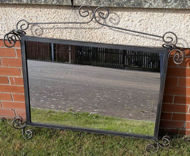 Two Matching Wrought Iron Wall Mirrors – Ornate Design - £100