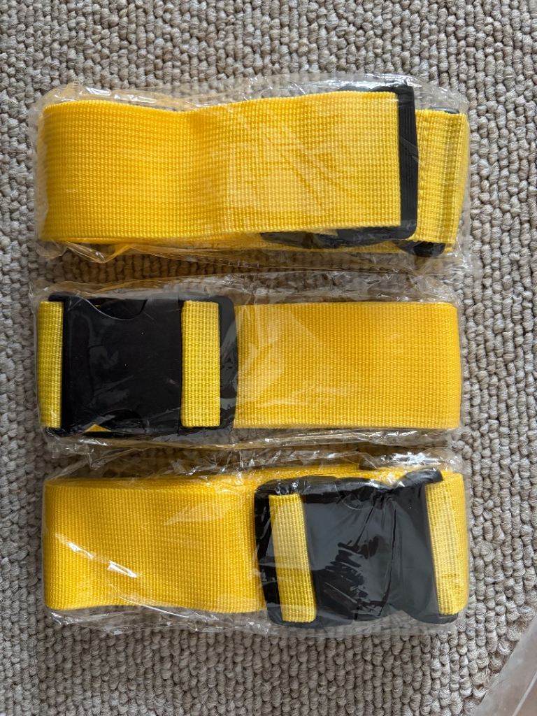 BlueCasio Yellow Luggage Straps Bundle of 3 New Sealed