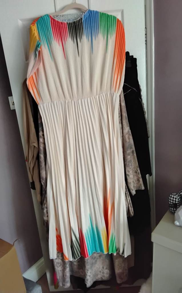 Shein Curve 3XL Pleated Midi Dress - Multicoloured, As Good As New