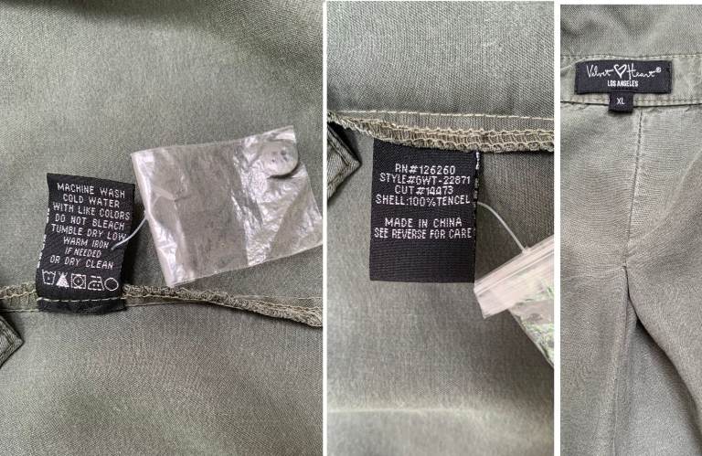 Velvet Heart Los Angeles Dark Green Tencel Shirt Long Sleeve UK Size XL