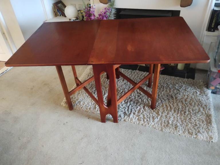 Vintage Mid Century Teak Drop Leaf Gate Leg Dining Table