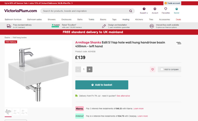 Armitage Shanks Sink