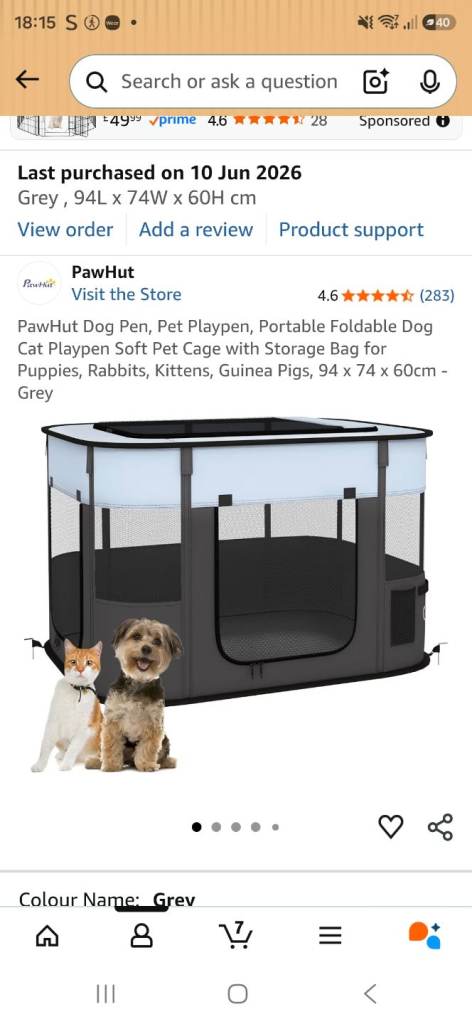Pawhut dog play pen 