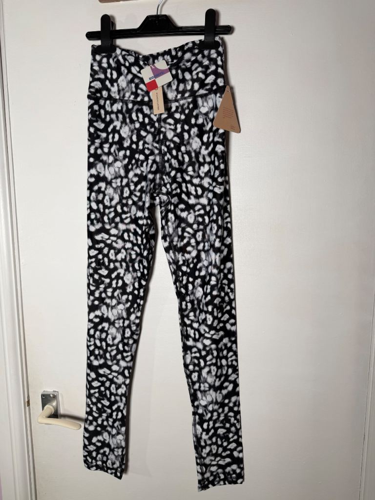 Halo by Dancing Leopard Black & White Leopard Leggings Size S