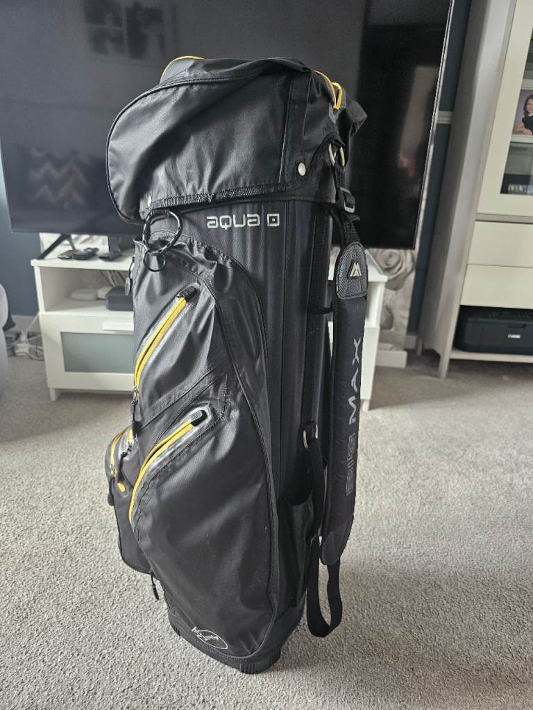 Aqua Big Max I-Dry Waterproof 14 Way Golf Cart Bag with Strap