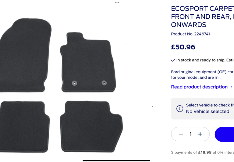 Genuine Ford Ecosport carpet mats 